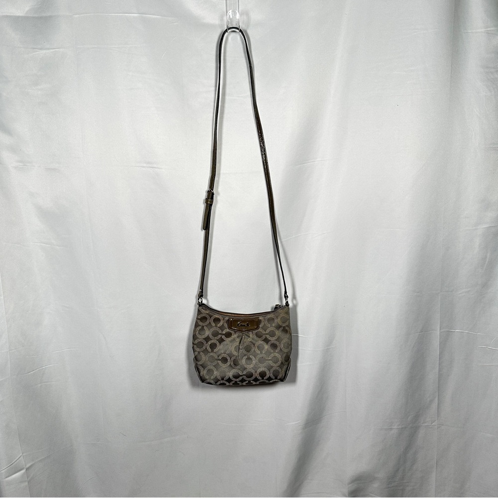 Coach Madison Dotted Op Art Jacquard Small Crossbody Bag Gray 44394 2010s Print - Picture 2 of 14